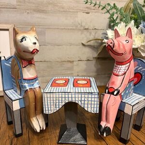 Handcrafted Animal Figurines Set Vintage